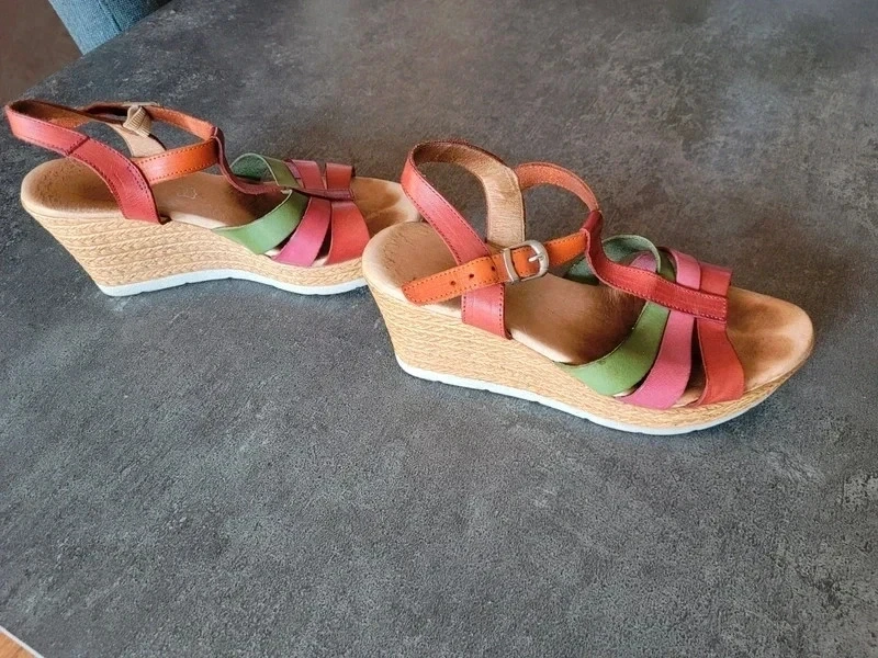 Sandalias con plataforma suela de cuero 39 – photo 3